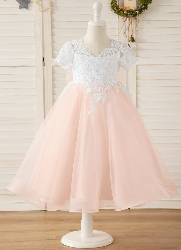 Robe Cérémonie Tulle Rose Pâle - gallery 1