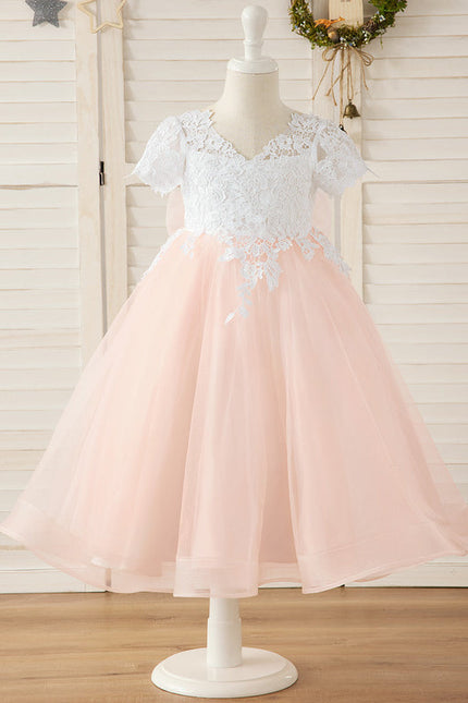 Robe Cérémonie Tulle Rose Pâle - gallery 1
