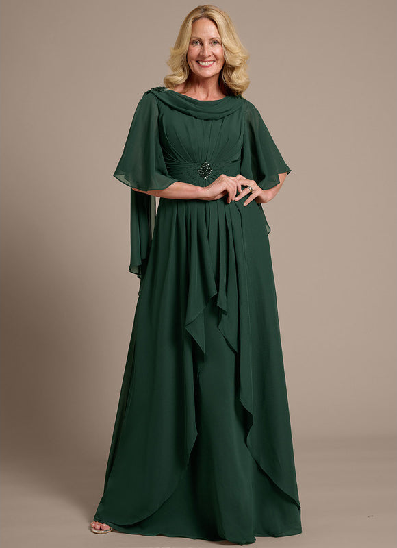 Robe Cérémonie Mousseline Émeraude - gallery 2