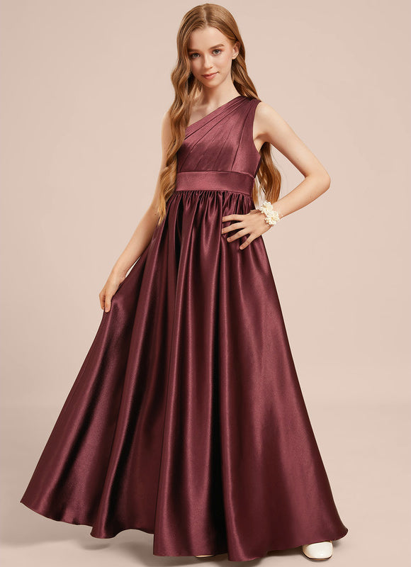 Robe Cérémonie Satin Bordeaux Élégante - gallery 2