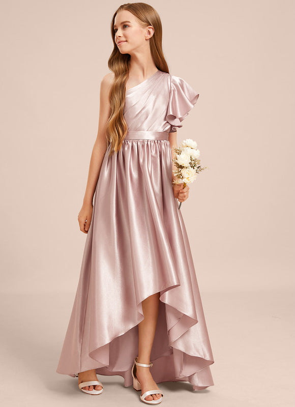 Robe Cérémonie Satin Rose Élégante - gallery 4