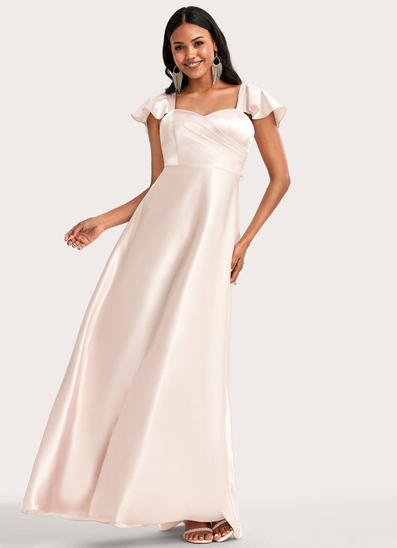 Robe Cérémonie Satin Rose Pâle - gallery 2