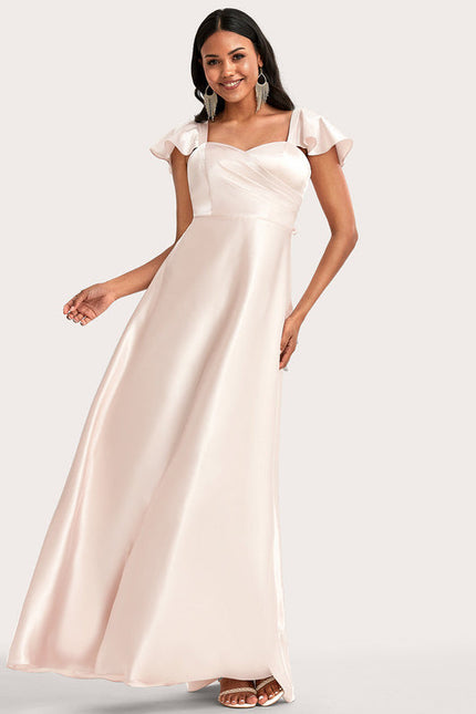 Robe Cérémonie Satin Rose Pâle - gallery 2