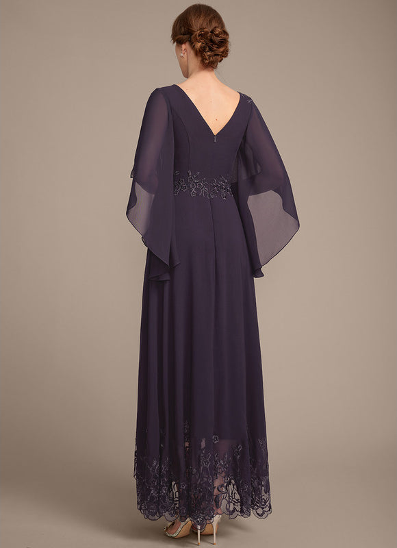 Robe Cérémonie Longue Violette Brodée - gallery 6