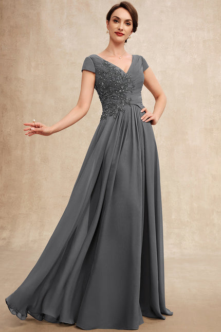 Robe Cérémonie Gris Perle Élégante