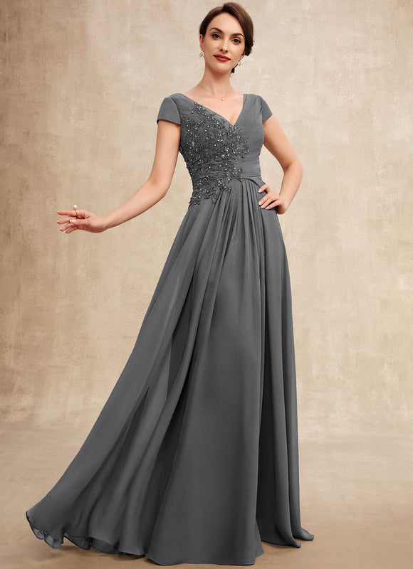 Robe Cérémonie Gris Perle Élégante