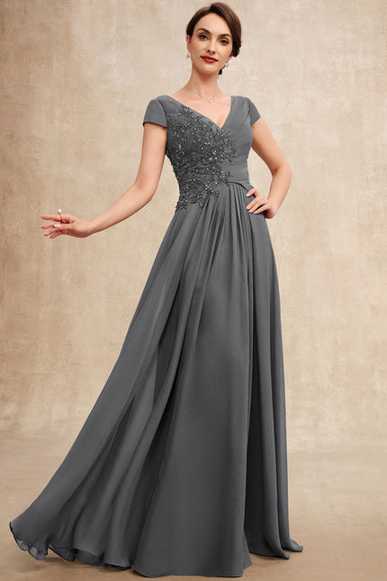 Robe Cérémonie Gris Perle Élégante
