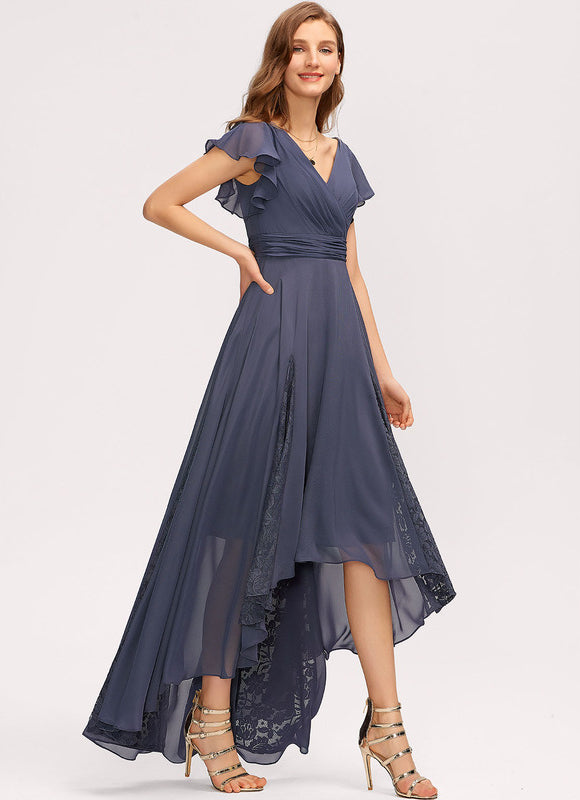 Robe Cérémonie Dentelle Asymétrique - gallery 2