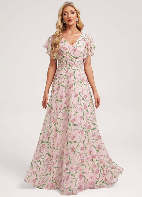 Robe Cérémonie Longue Volants Rose - gallery 2