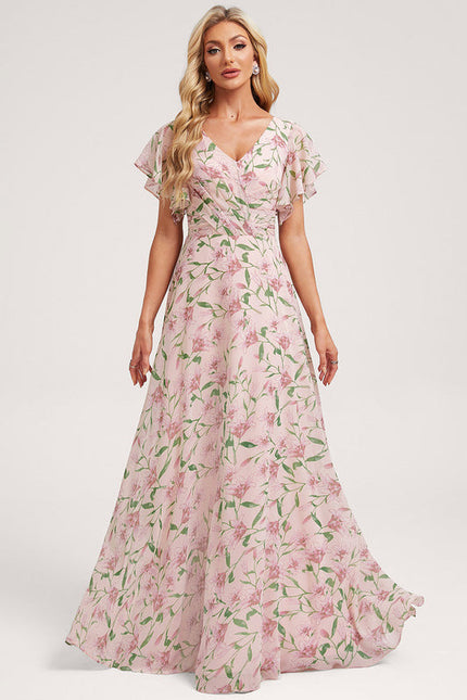 Robe Cérémonie Longue Volants Rose - gallery 2