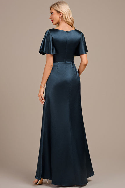 Robe Cérémonie Satin Bleu Nuit - gallery 5