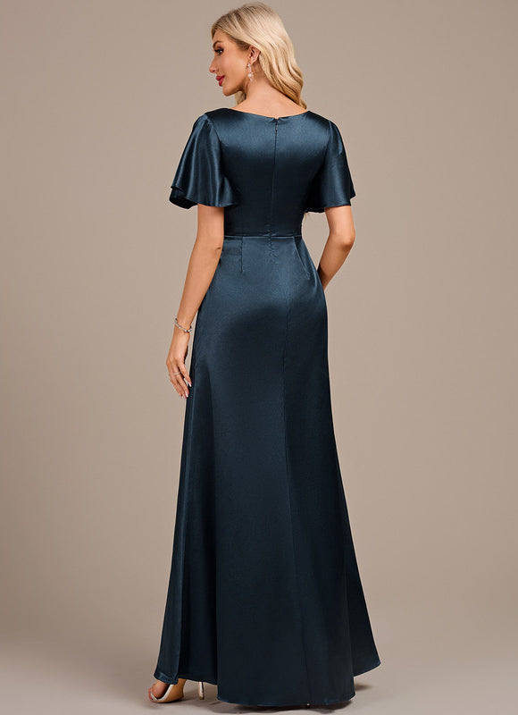 Robe Cérémonie Satin Bleu Nuit - gallery 5