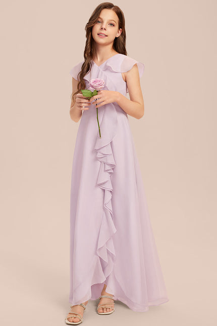 Robe Cérémonie Mousseline Bleu Pastel - gallery 5