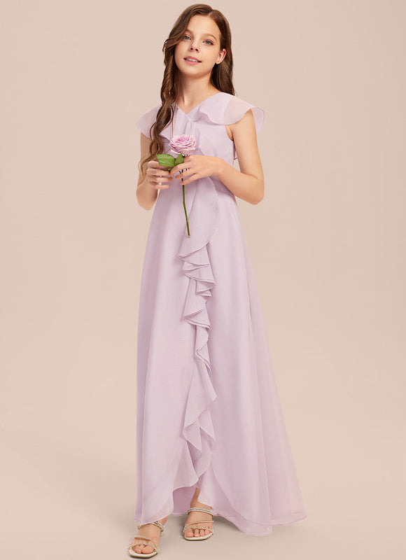 Robe Cérémonie Mousseline Bleu Pastel - gallery 5