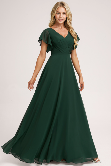 Robe Cérémonie Longue Volants Rose