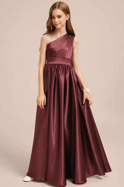Robe Cérémonie Satin Bordeaux Élégante - gallery 4