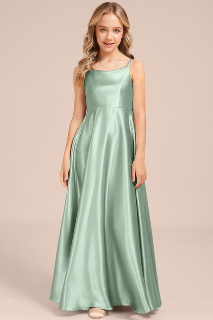 Robe Cérémonie Satinée Verte - gallery 3
