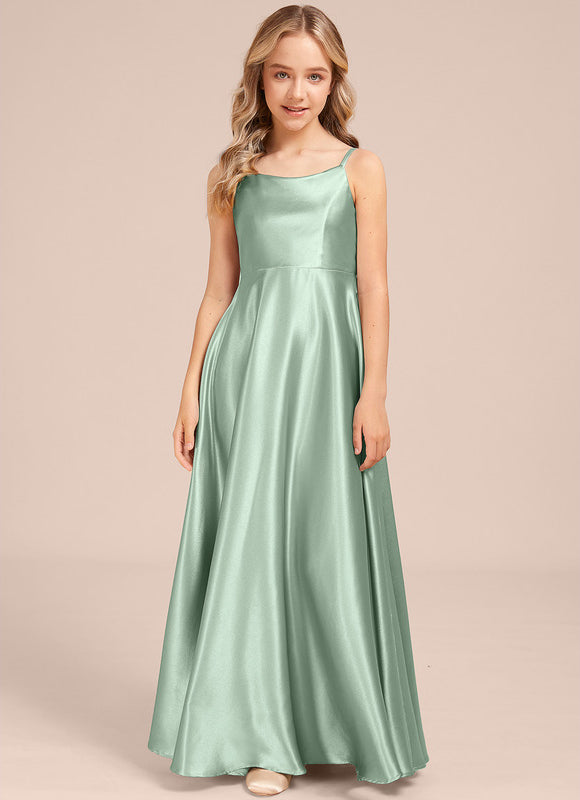 Robe Cérémonie Satinée Verte - gallery 3