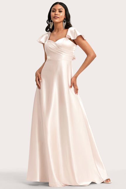 Robe Cérémonie Satin Rose Pâle