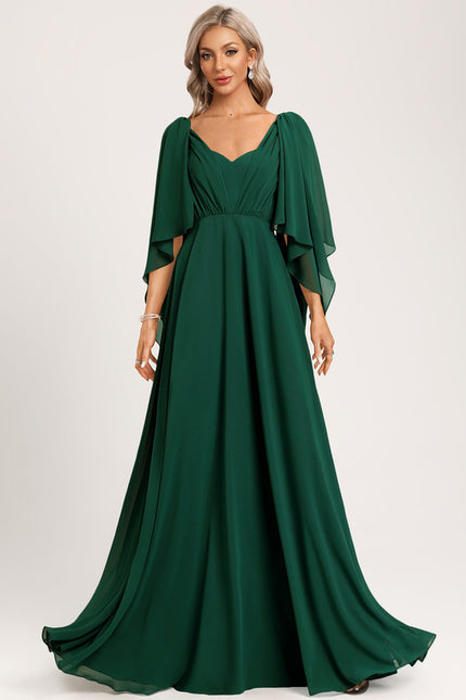 Robe Cérémonie Chic Émeraude Flottante - gallery 1
