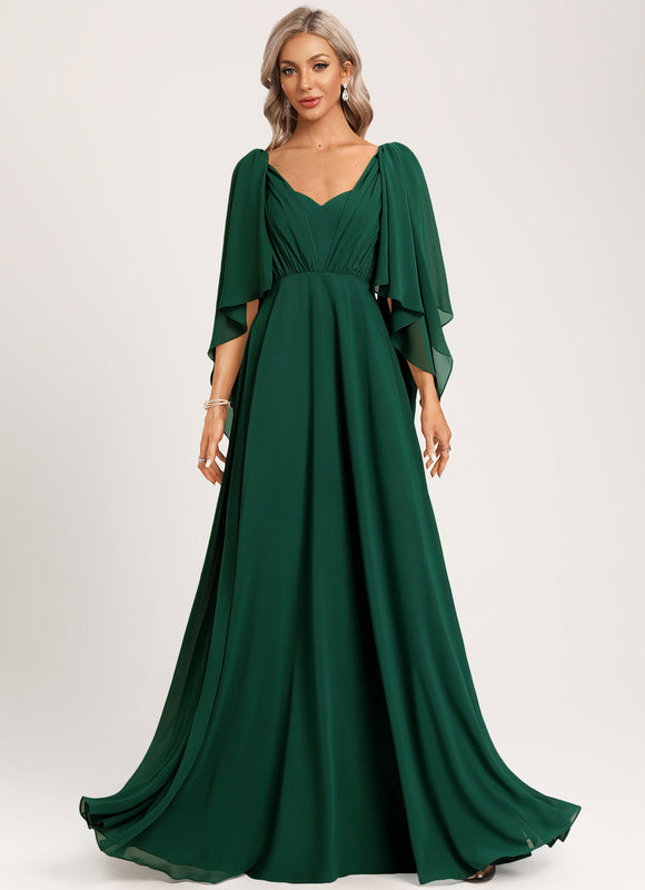 Robe Cérémonie Chic Émeraude Flottante - gallery 1