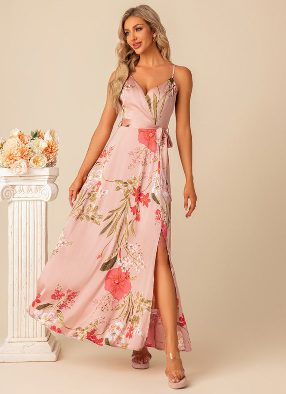 Robe Cérémonie Longue Florale Satinée - gallery 6