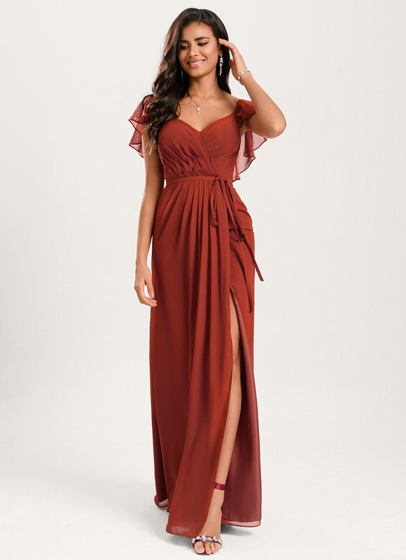 Robe Cérémonie Longue Volants Rose - gallery 3