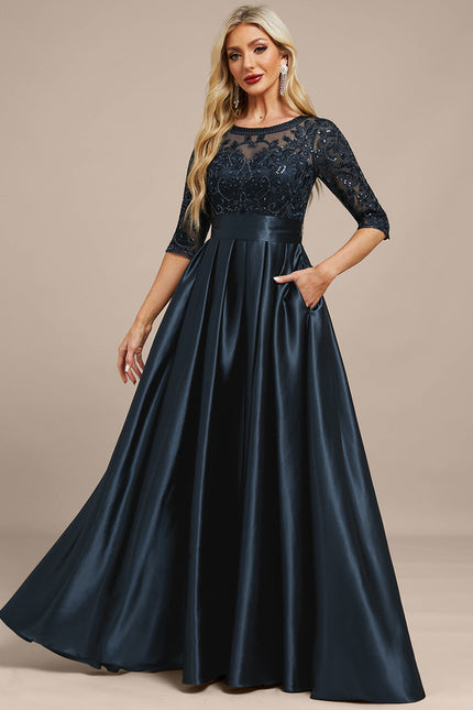 Robe Cérémonie Élégante Nuit Satinée