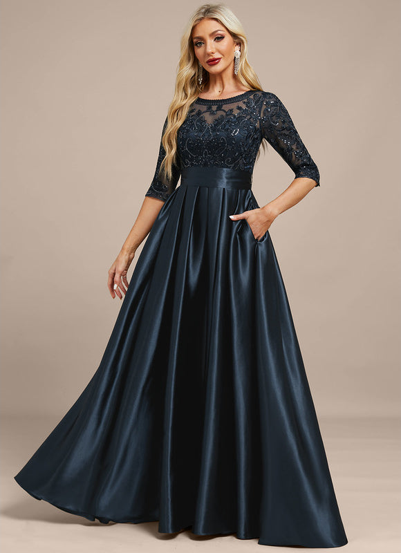 Robe Cérémonie Élégante Nuit Satinée