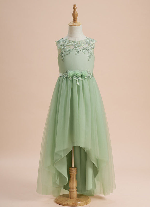 Robe Cérémonie Vert Pastel Élégant - gallery 1
