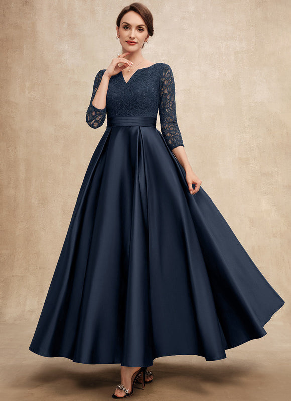 Robe Cérémonie Bleu Marine Satinée