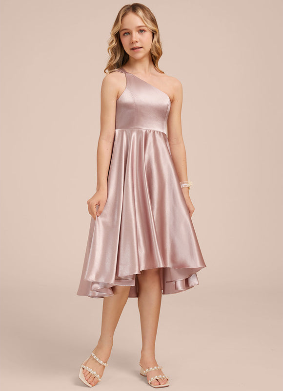 Robe Cérémonie Satin Rose Élégante - gallery 1