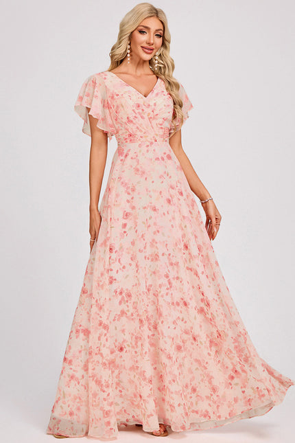 Robe Cérémonie Longue Volants Rose - gallery 2