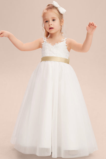 Robe Cérémonie Tulle Ivoire Nœud - gallery 2