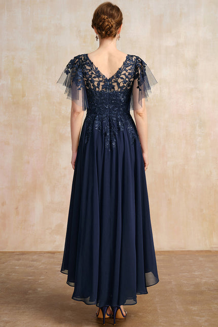 Robe Cérémonie En Dentelle Marine - gallery 4