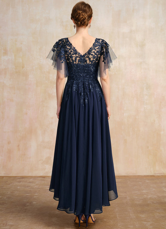 Robe Cérémonie En Dentelle Marine - gallery 4