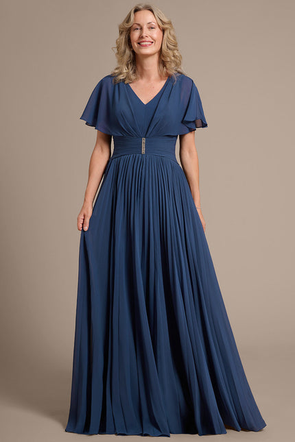 Robe Cérémonie Fluide Bleu Nuit - gallery 3
