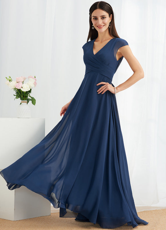 Robe Cérémonie Fluide Marine Élégante