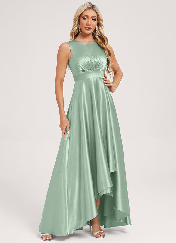 Robe Cérémonie Satin Vert Pastel - gallery 4