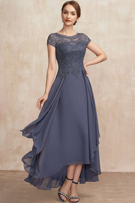 Robe Cérémonie En Dentelle Marine - gallery 4