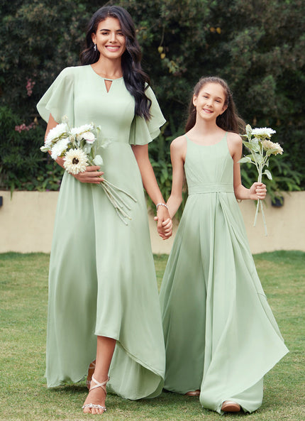 Robe Cérémonie Vert Doux Asymétrique
