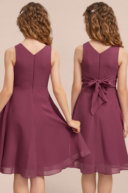 Robe Cérémonie Mousseline Marine Ajustée - gallery 2