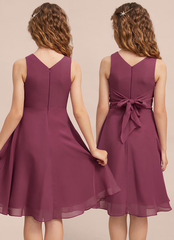 Robe Cérémonie Mousseline Marine Ajustée - gallery 2