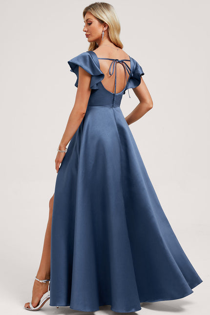 Robe Cérémonie Satin Vert Deau - gallery 4