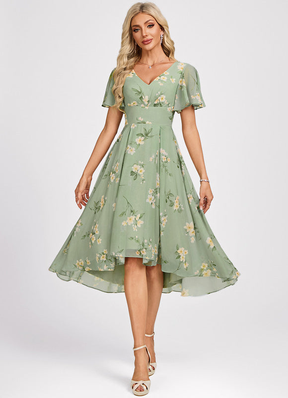 Robe Cérémonie Fluide Marine Élégante