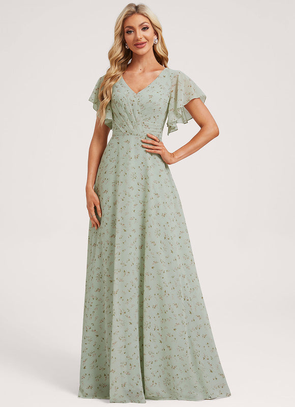 Robe Cérémonie Longue Volants Rose - gallery 1