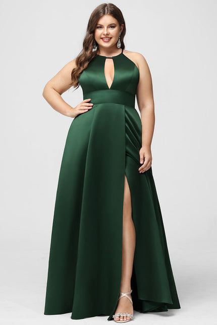 Robe Cérémonie Satin Émeraude Chic - gallery 7