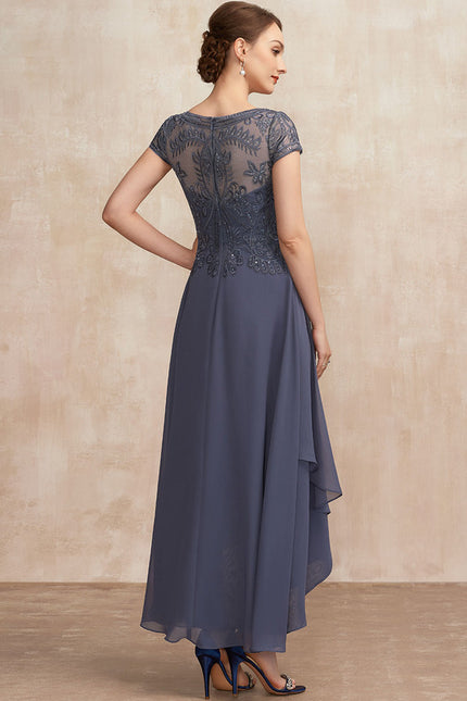 Robe Cérémonie En Dentelle Marine - gallery 5