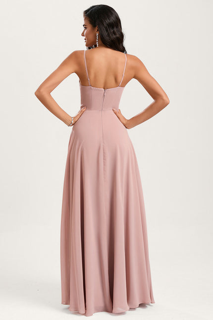 Robe Cérémonie Longue Volants Rose - gallery 4