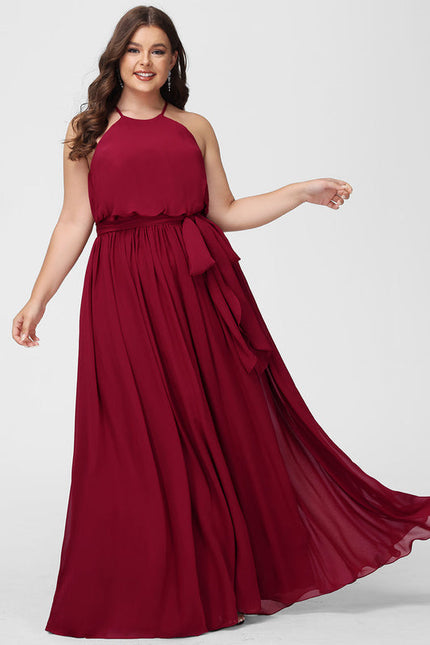 Robe Cérémonie Lilas Mousseline Col Rond - gallery 5